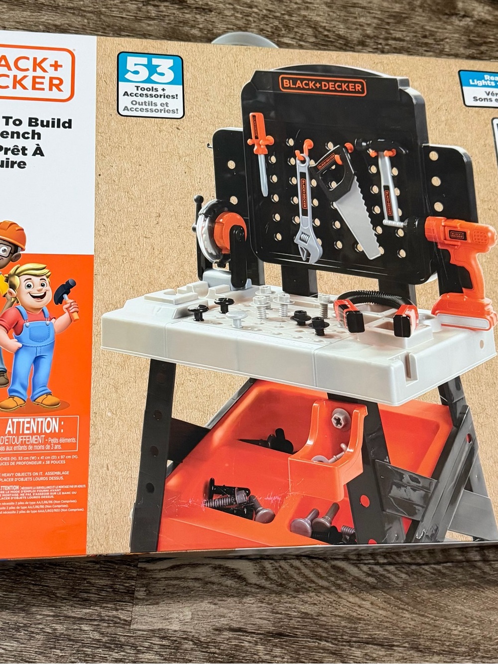 New Kids Black + Decker' Ready to Build Workbench w/ 53 Tools & Accessories - Picture 2 of 5